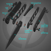 King Penguin G062 Folding Knife (3.35''+14C28N+Carbon fiber surface G10 Handle)-Crossbar Lock-Thumb Stud-Olitans